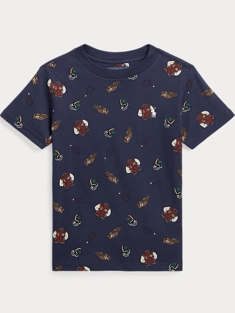 Ralph Lauren Varsity Inspired Print Cotton Tee Sz 2